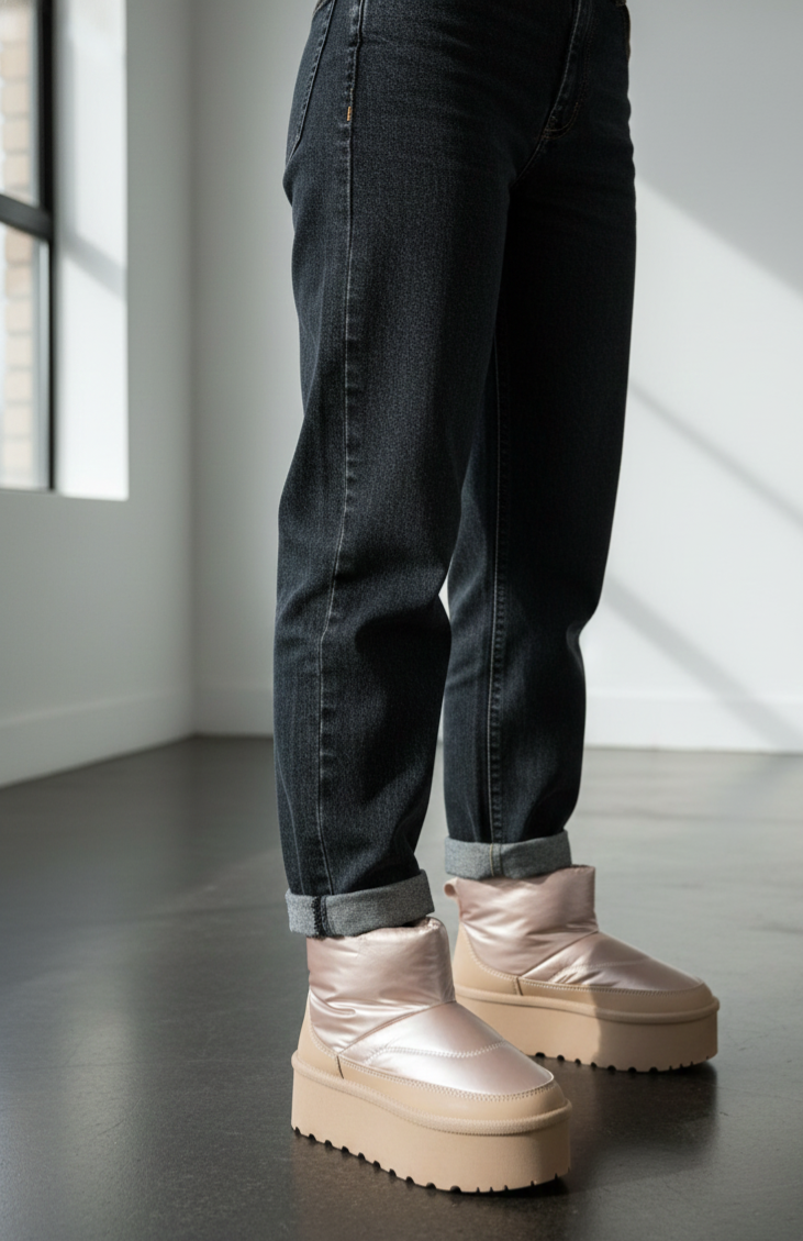 Botas Plataforma Color Bronce – Impermeables y Forradas de Pelo Térmico