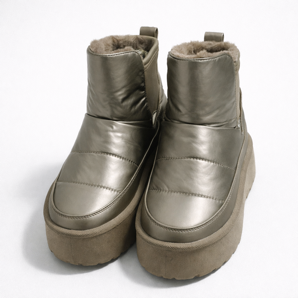 Botas Plataforma Color Bronce – Impermeables y Forradas de Pelo Térmico