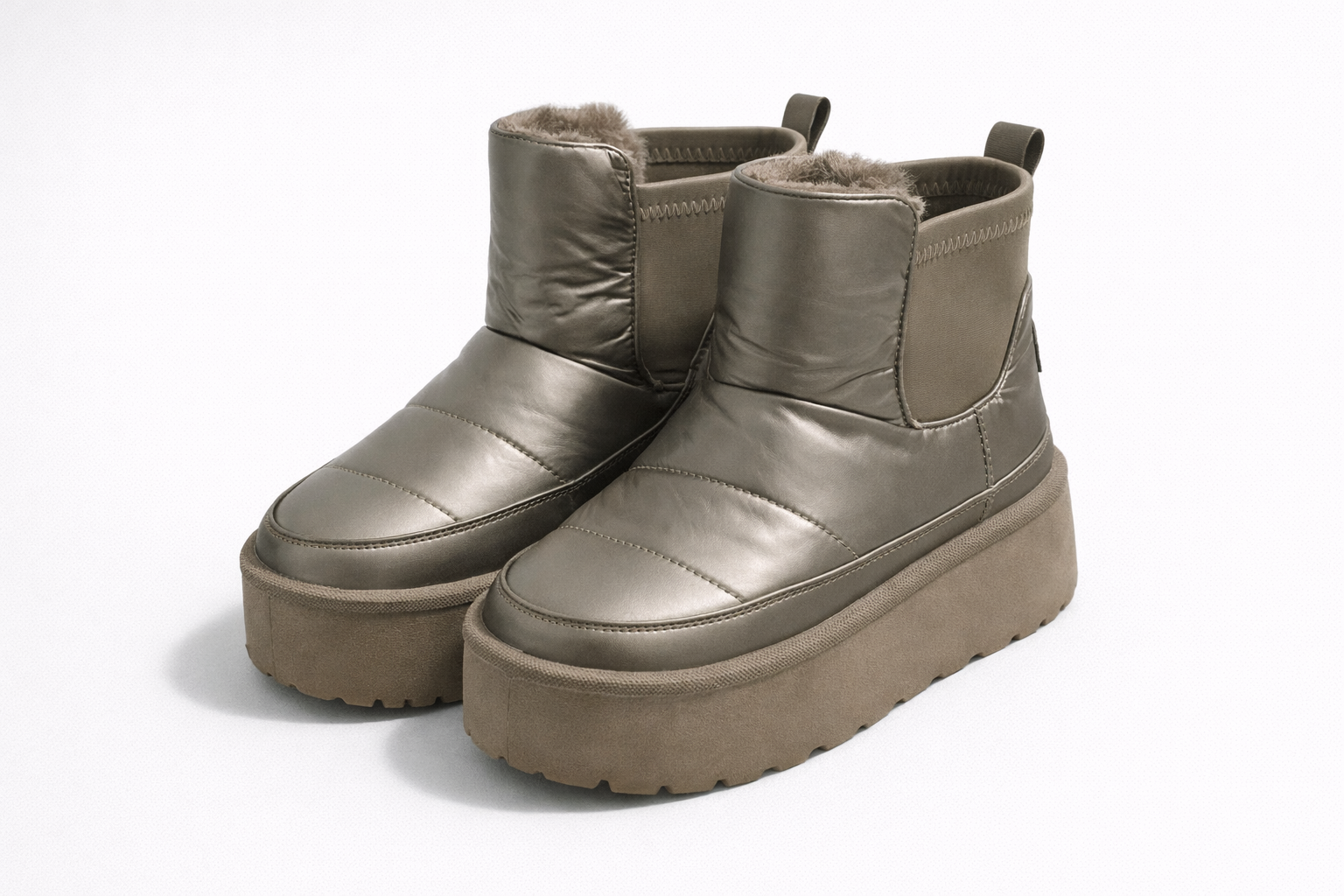 Botas Plataforma Color Bronce – Impermeables y Forradas de Pelo Térmico