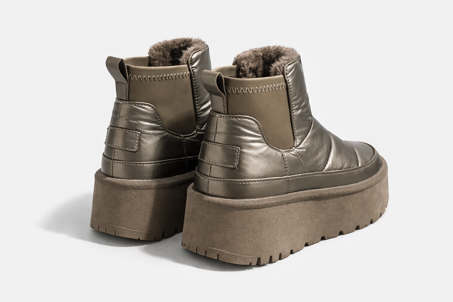 Botas Plataforma Color Bronce – Impermeables y Forradas de Pelo Térmico