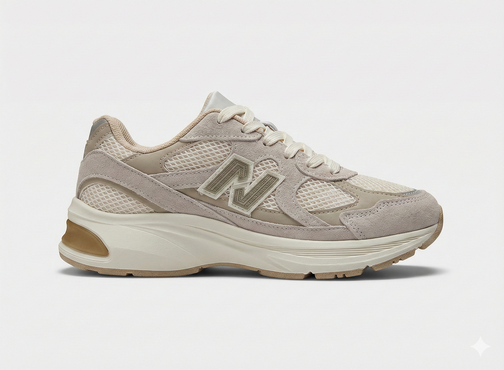 Zapatillas Mujer Beige Chunky con Detalle N – Deportivas Casual Premium Transpirables