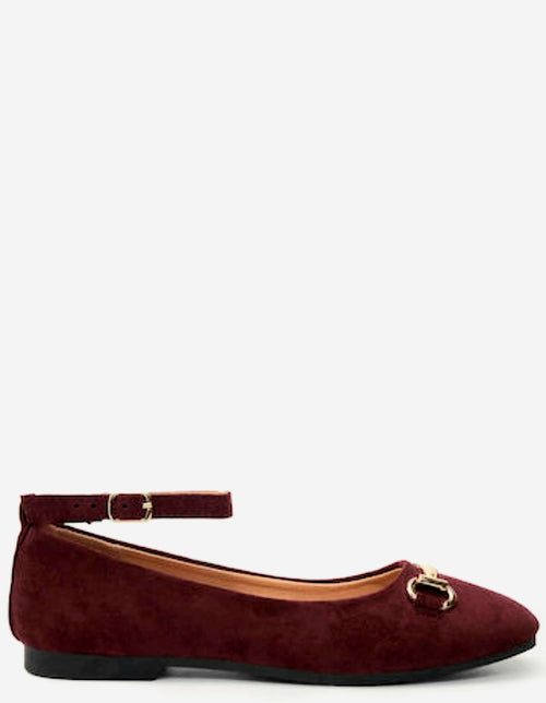 Bailarinas Burdeos Elegant Strap para Mujer