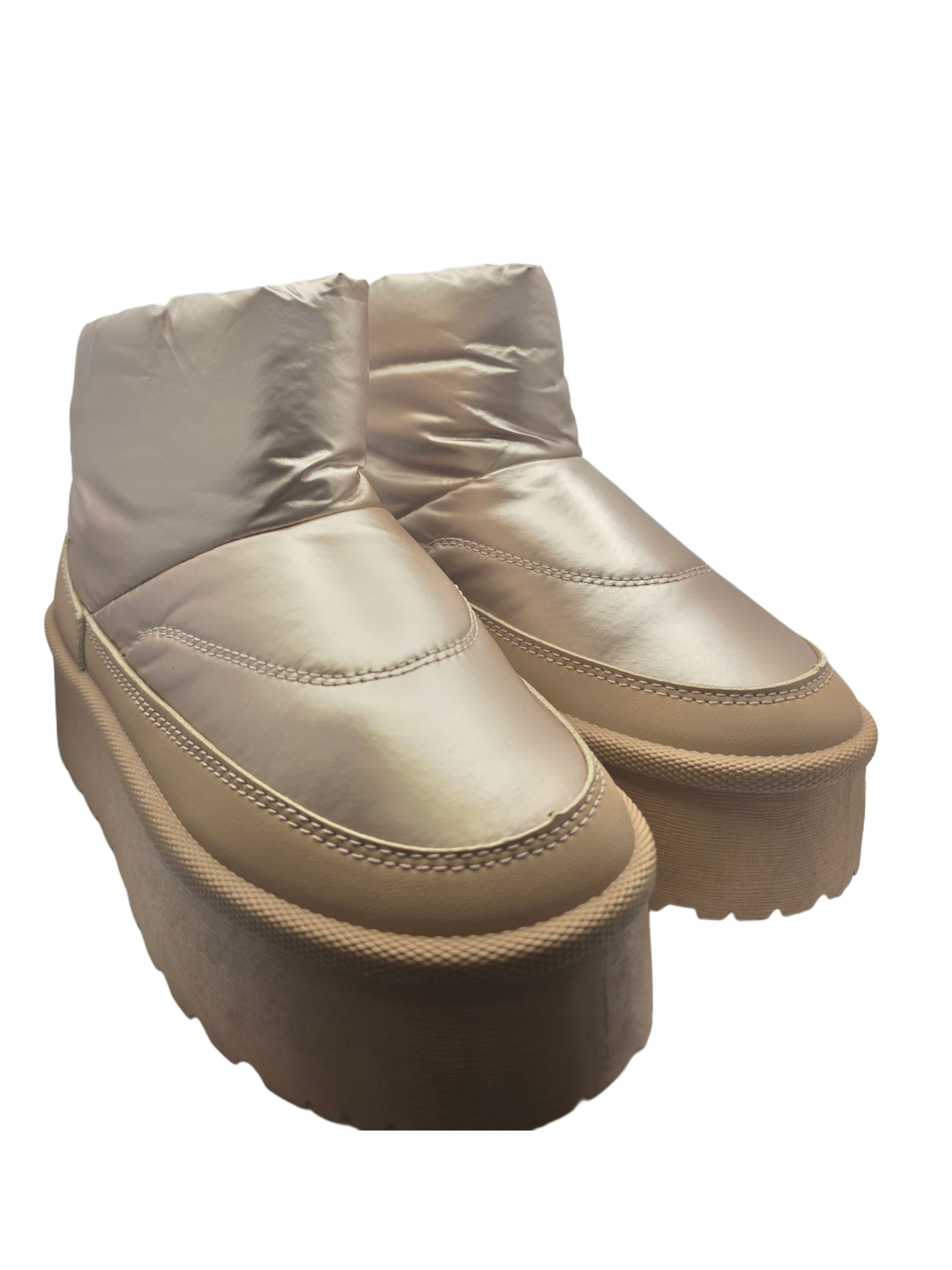 Botas Plataforma Color Bronce – Impermeables y Forradas de Pelo Térmico