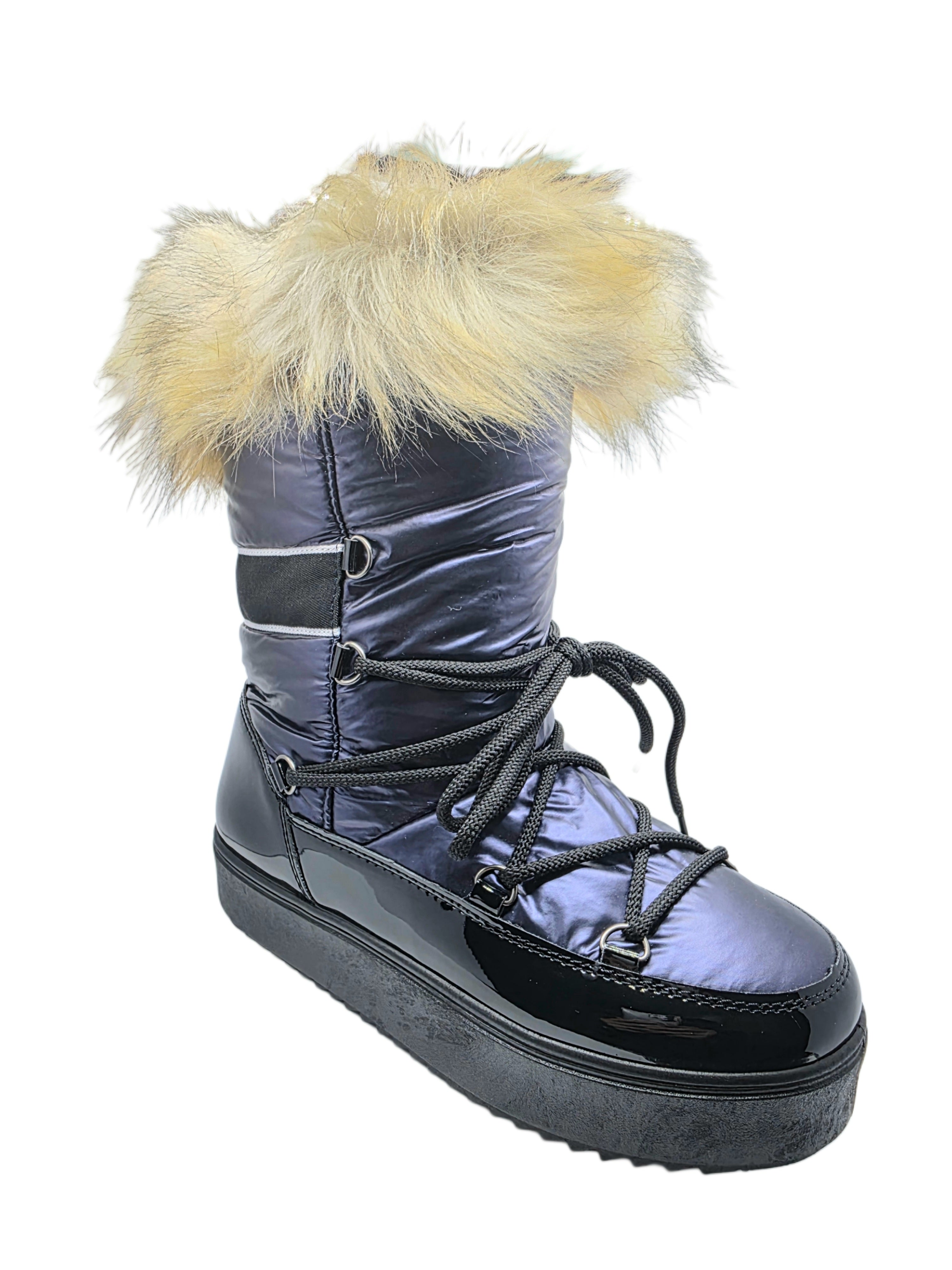 Botas de Invierno Navy con Pelo – Impermeables, Antideslizantes y Aptas para la Nieve