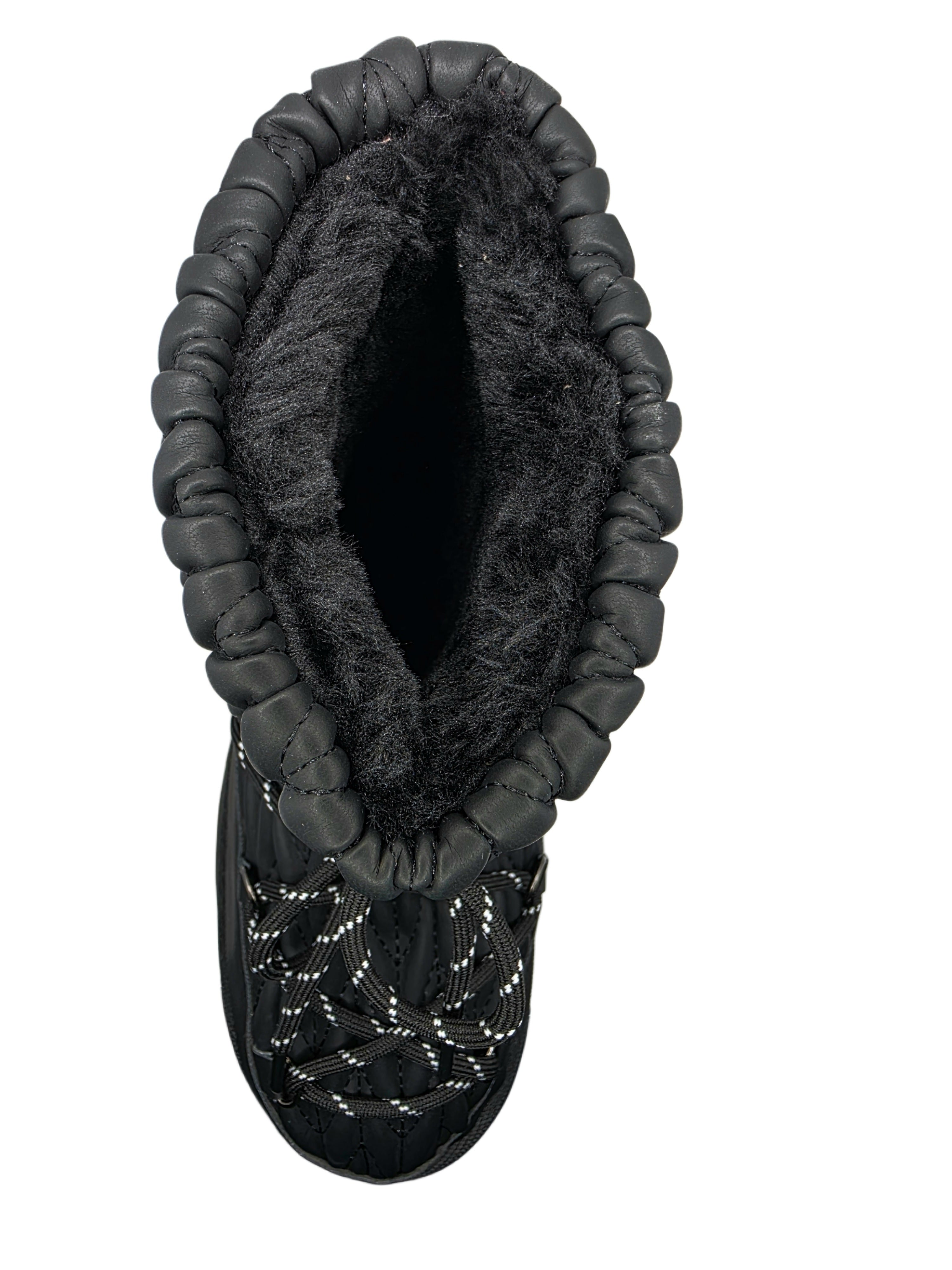 Botas de Nieve Impermeables Negras con Plataforma – Forradas de Pelo y Antideslizantes