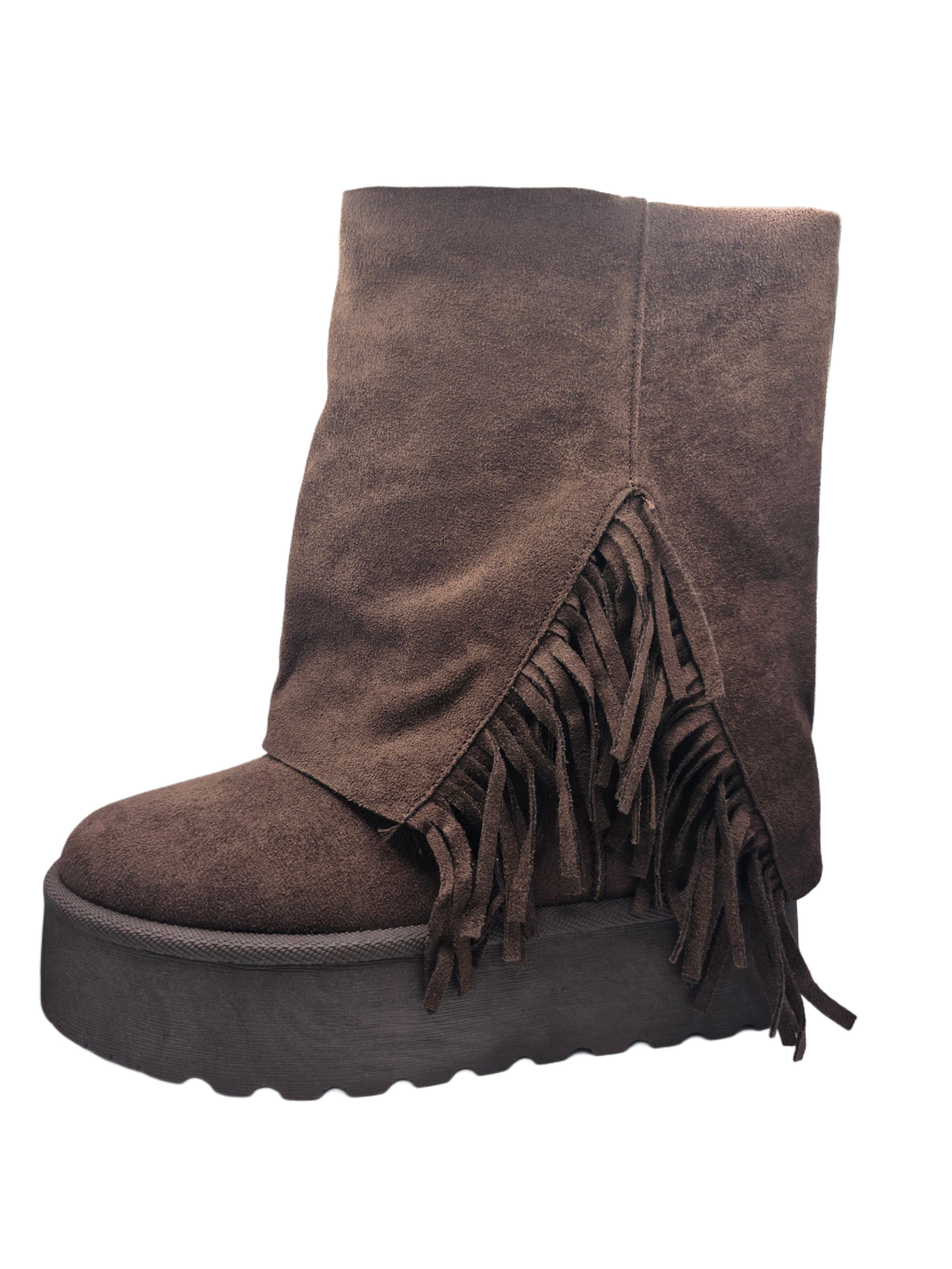 Botas Marrones Suede Fringe para Mujer