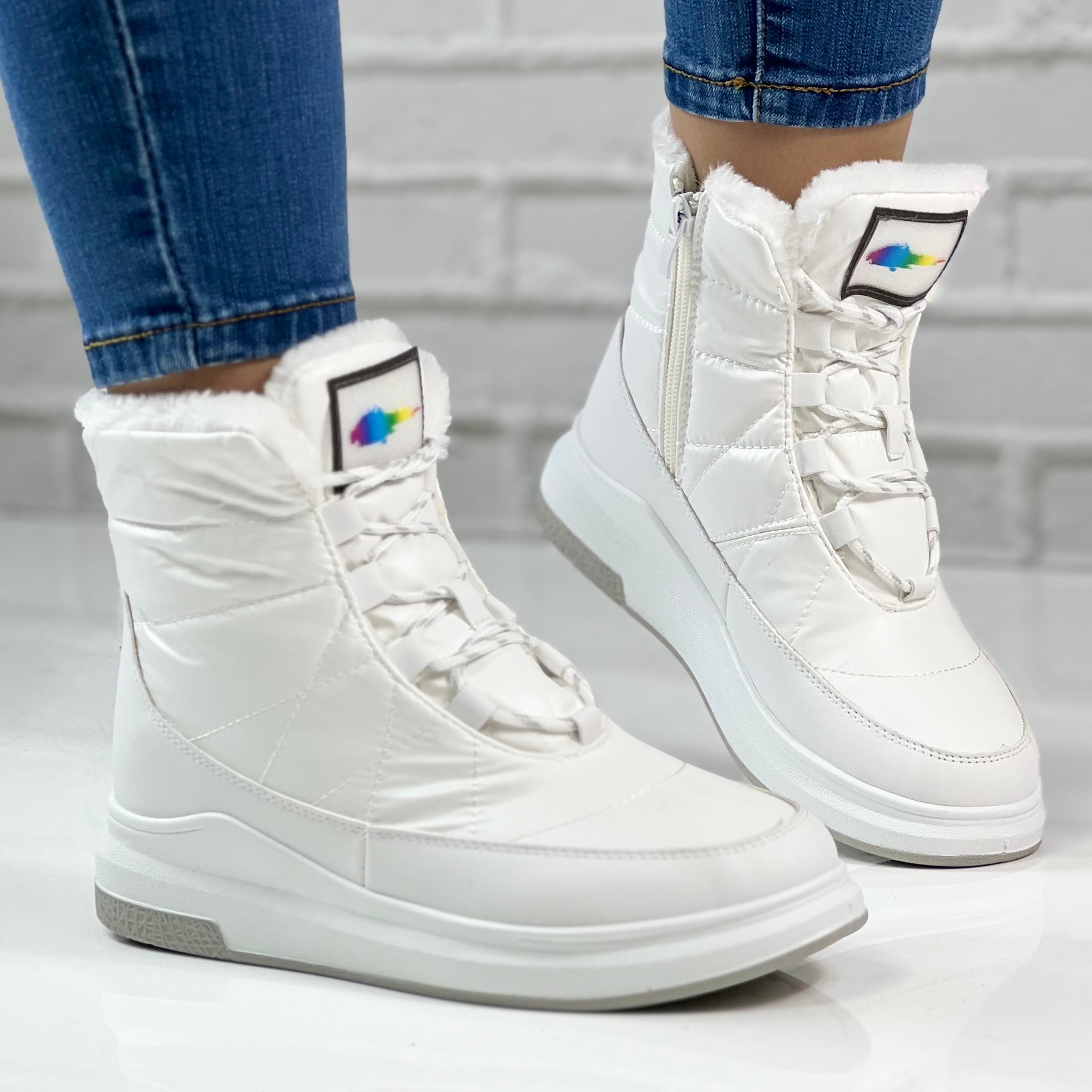 Botas de Nieve Mujer Blancas | Impermeables, Antideslizantes y Forro Térmico